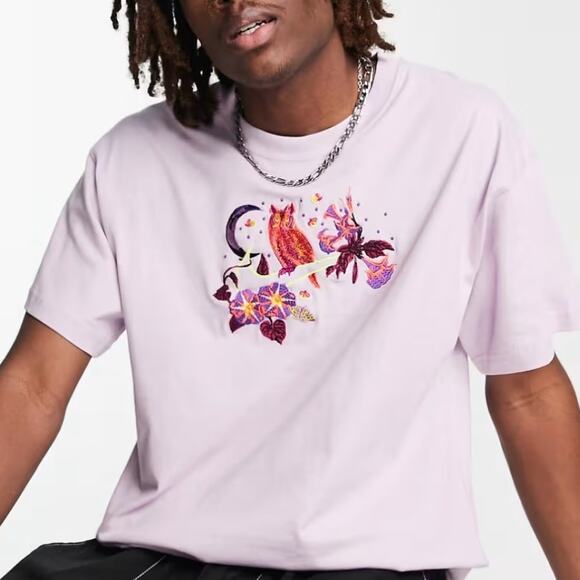 Nike Other - Nike S Logo Twist glow in the dark logo oversized t-shirt in lilac Embroidered
